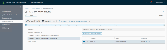 Actualizar VMware Identity Manager (vIDM) o Workspace One Access (WSA ...